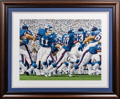 1986 Super Bowl Champion New York Giants Framed to 37.5x31" Rick Rush Serigraph - L/E 371/410 (Beckett)